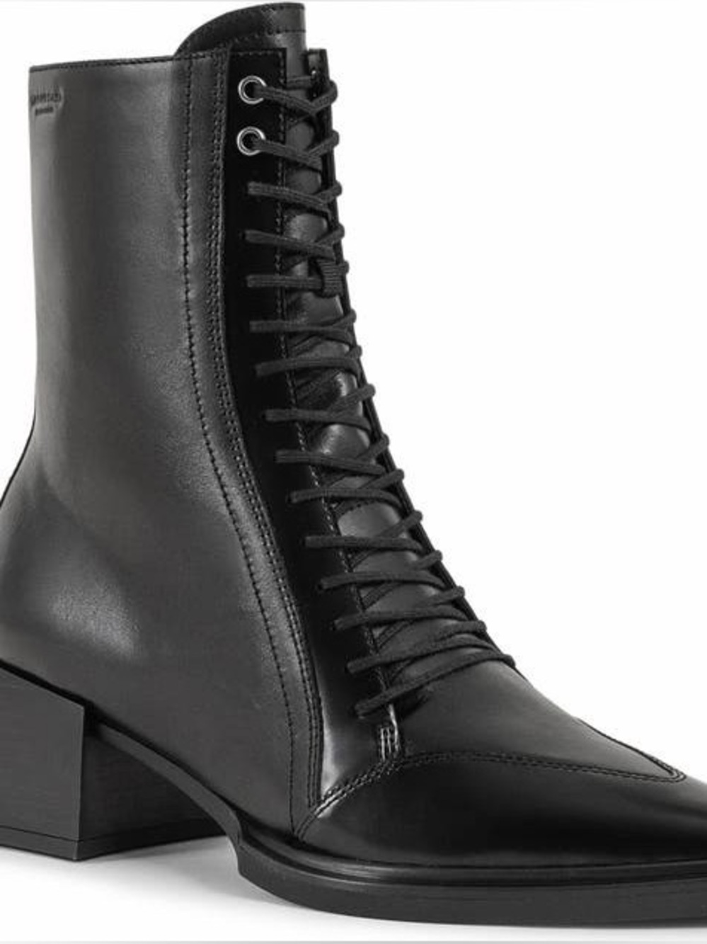 Vagabond Black Lace-Up Leather Ankle Boots